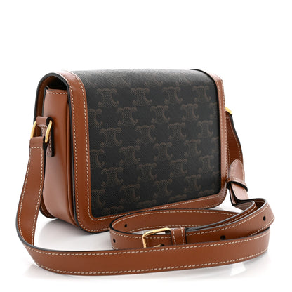 Calfskin Canvas Handbag - Tan