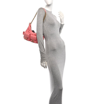 Quilted Lambskin Hobo Bag - Pink