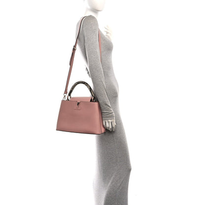 Taurillon Snakeskin Capucines Pm Magnoli Handbag