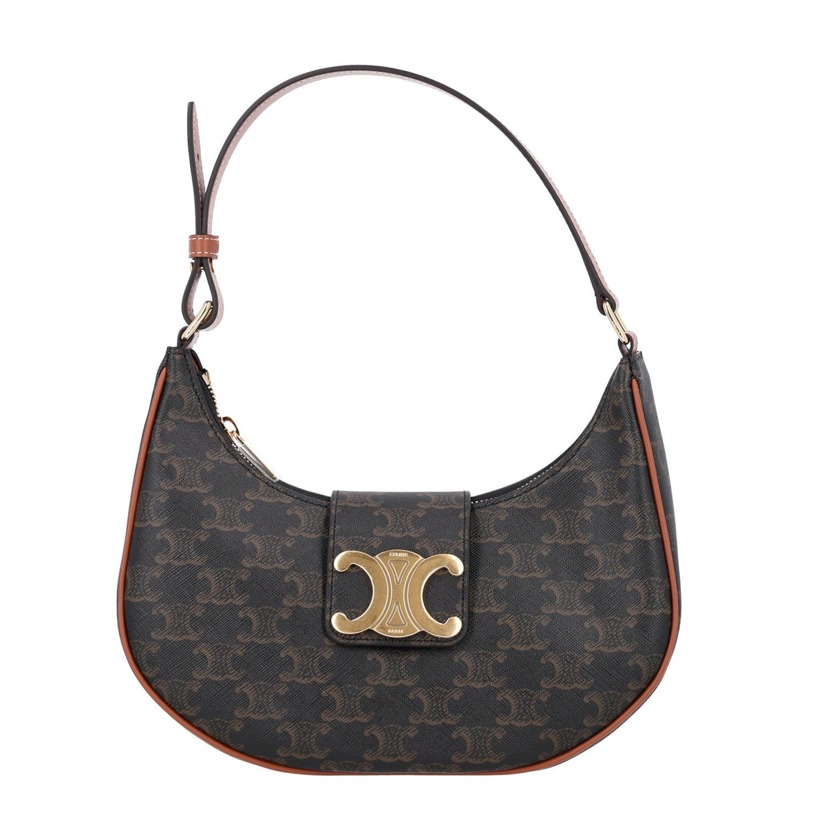Medium Calfskin Canvas Shoulder Bag - Tan