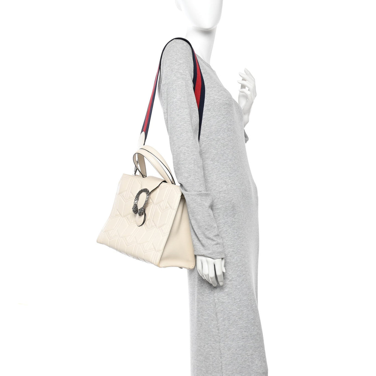 Large Quilted Tote Bag - White