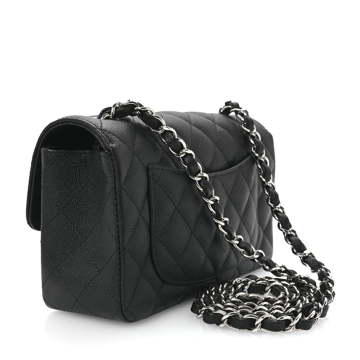 Mini Quilted Caviar Flap Shoulder Bag - Tan
