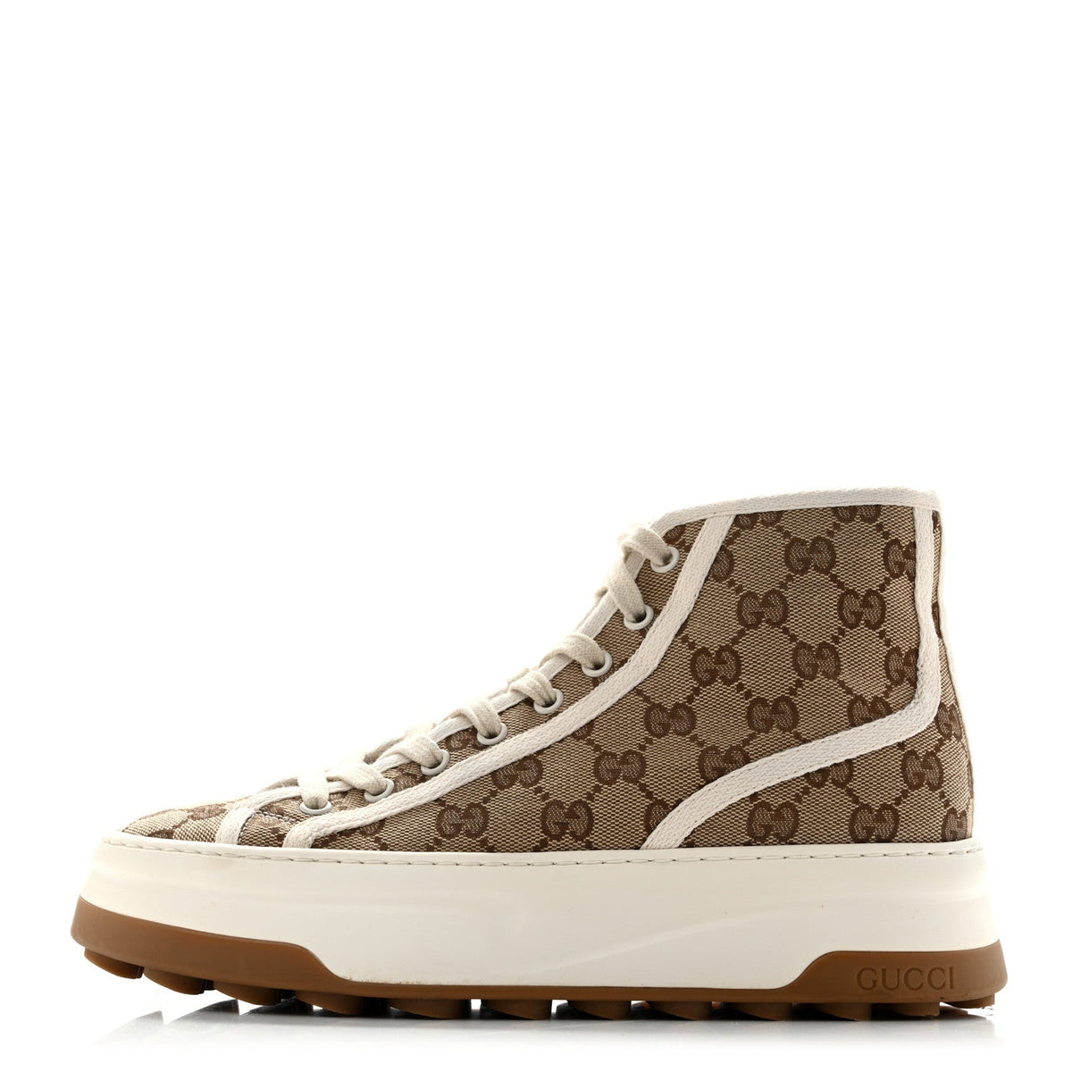New Canvas GG Monogram Tennis 1977 High Top 55Mm Platform Sneakers Bei