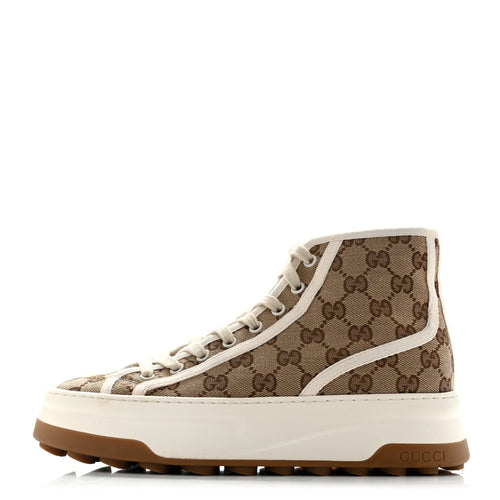 New Canvas GG Monogram Tennis 1977 High Top 55Mm Platform Sneakers Bei