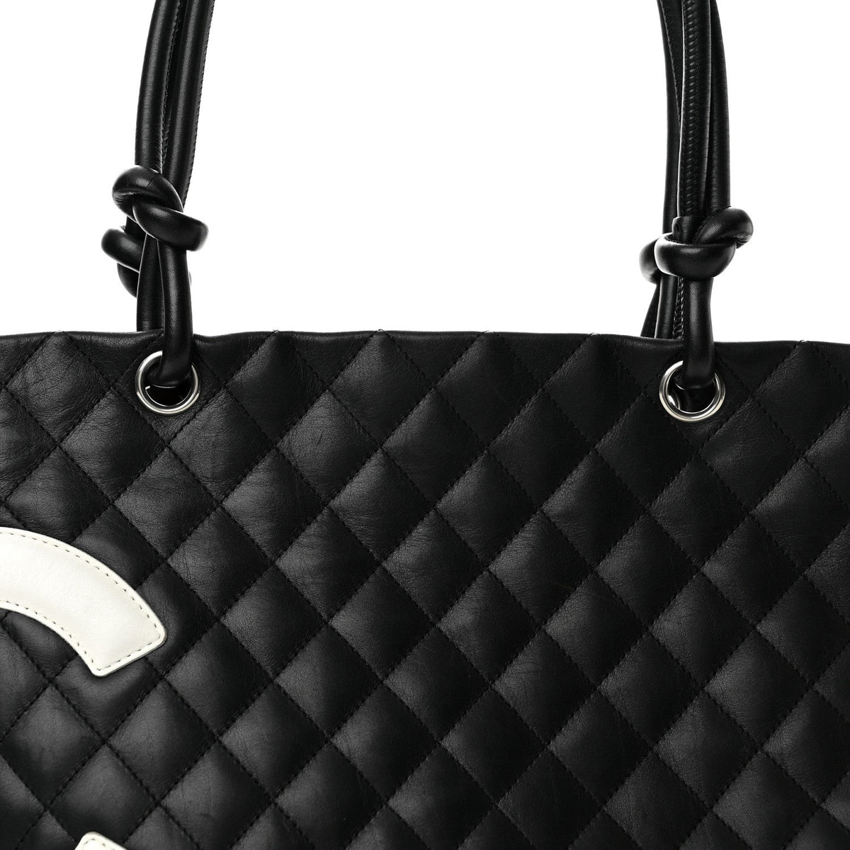 Large Quilted Calfskin Tote Bag - Black