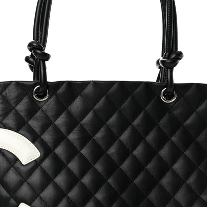 Large Quilted Calfskin Tote Bag - Black