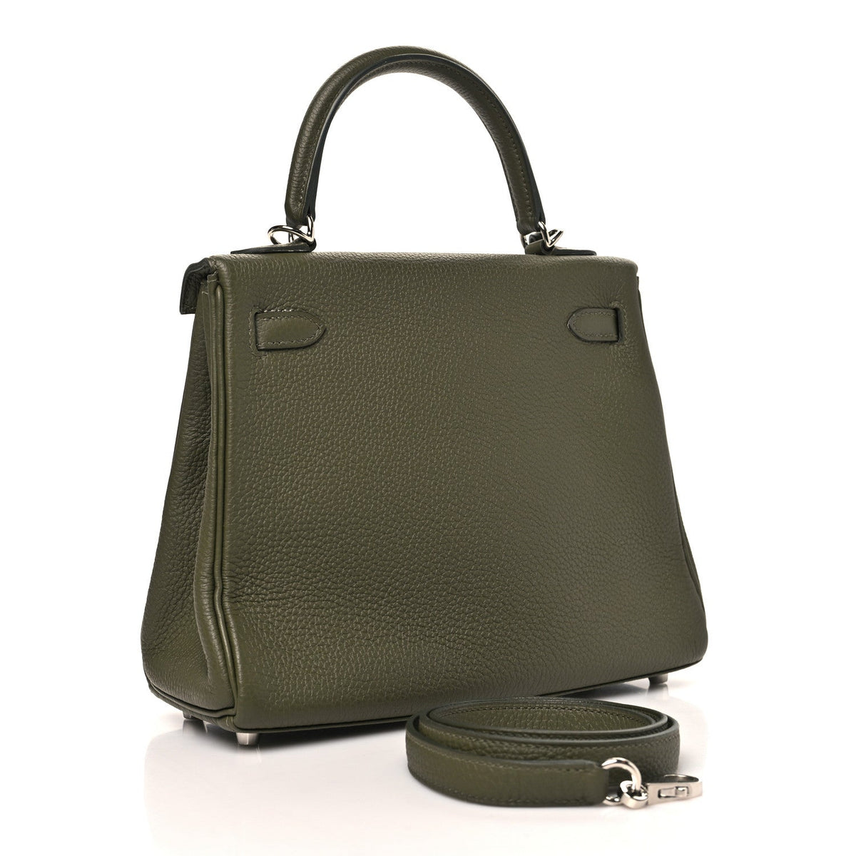 Togo Kelly Retourne 25 Vert Veronesse Handbag