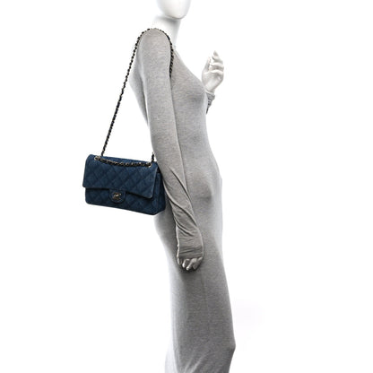 Medium Quilted Flap Shoulder Bag - Blue