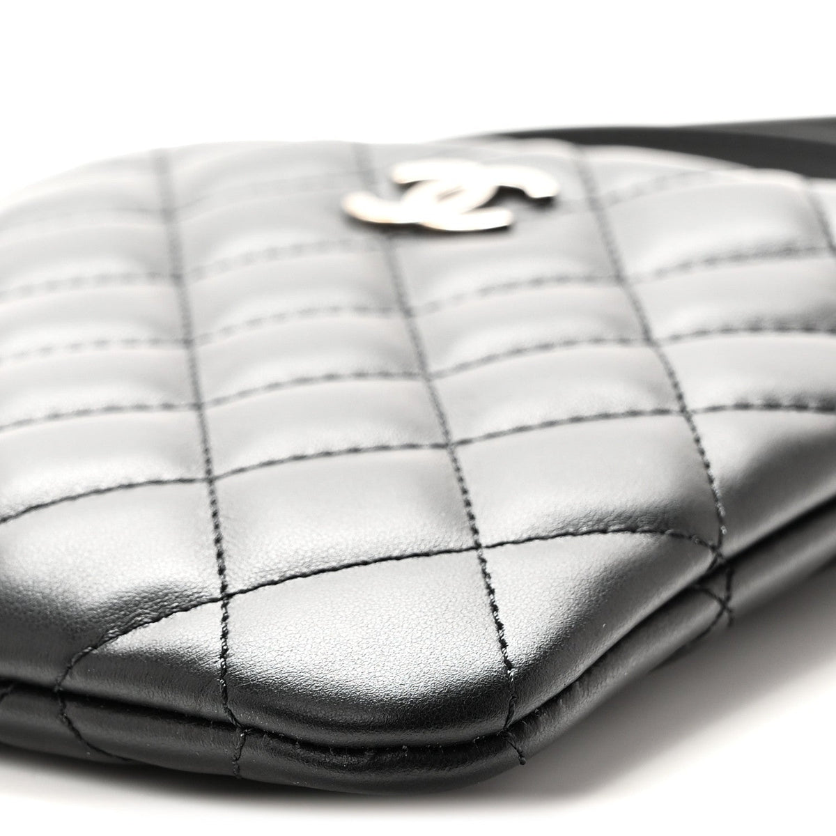 Quilted Lambskin Crossbody Bag - Black