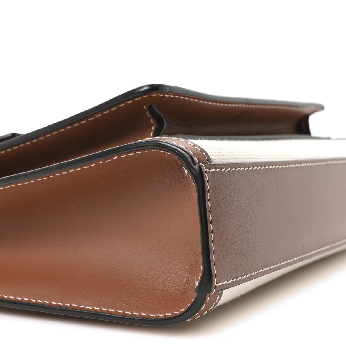 Mini Calfskin Canvas Handbag - Natural