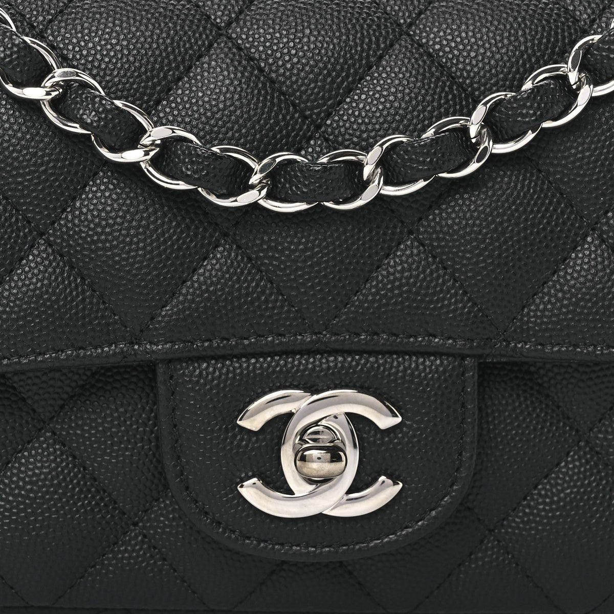 Mini Quilted Caviar Flap Shoulder Bag - Tan