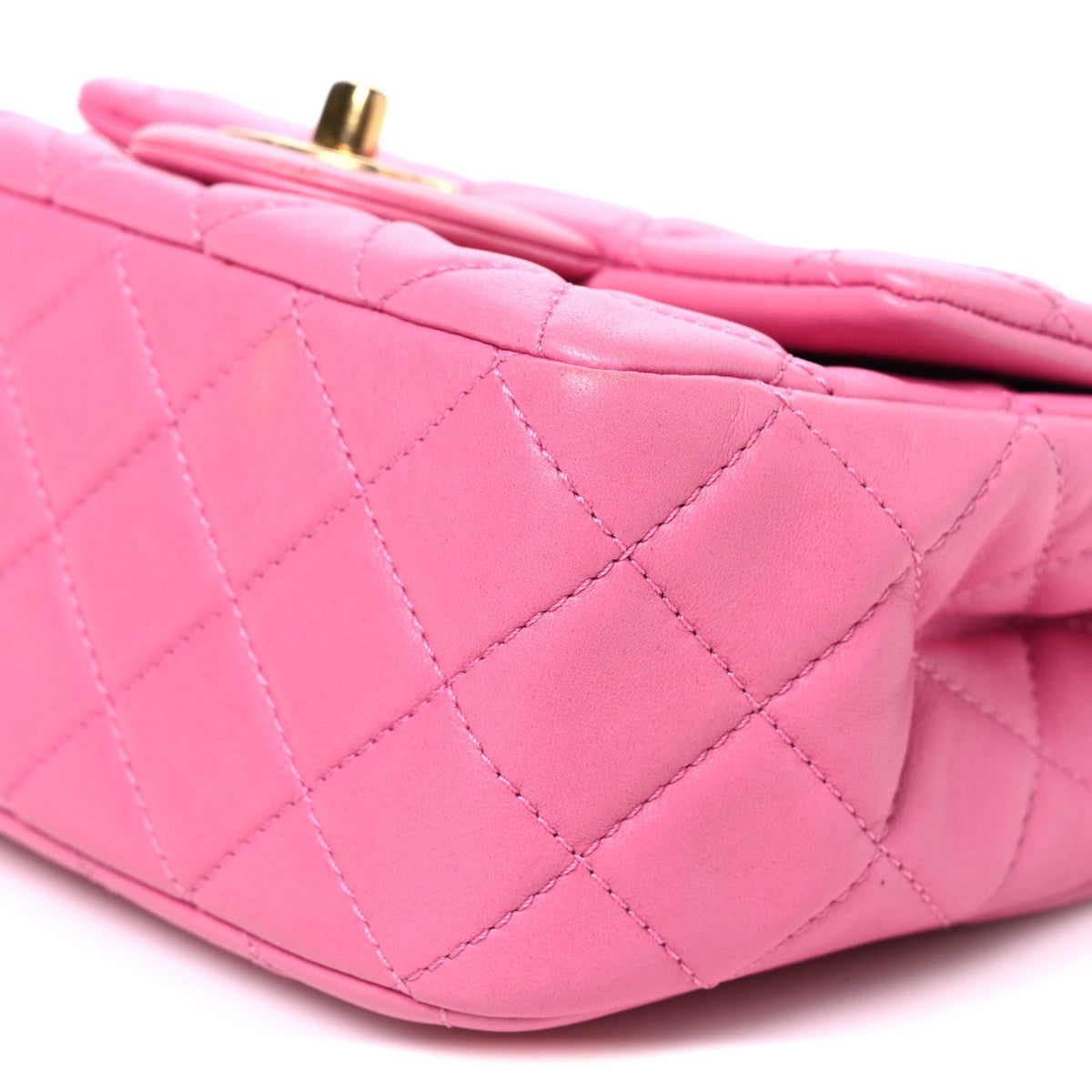 Mini Quilted Lambskin Flap Shoulder Bag - Pink