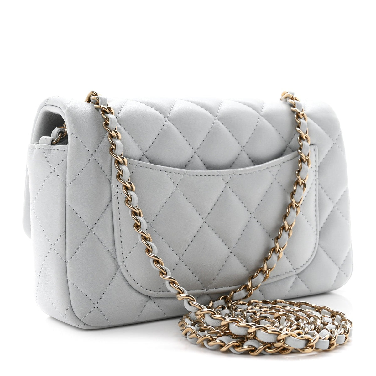 Mini Quilted Lambskin Flap Shoulder Bag - Tan