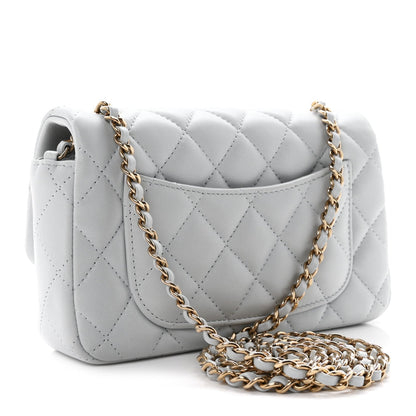 Mini Quilted Lambskin Flap Shoulder Bag - Tan