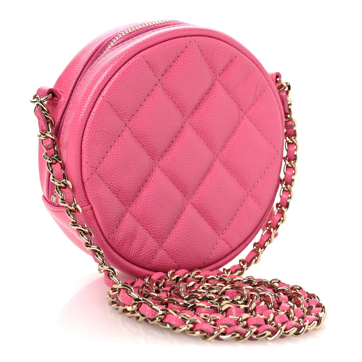 Quilted Caviar Clutch Bag - Pink