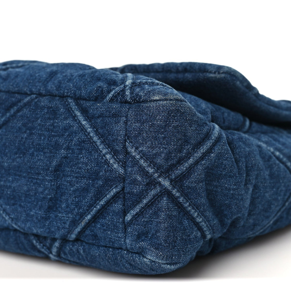 Large Quilted Flap Shoulder Bag - Blue