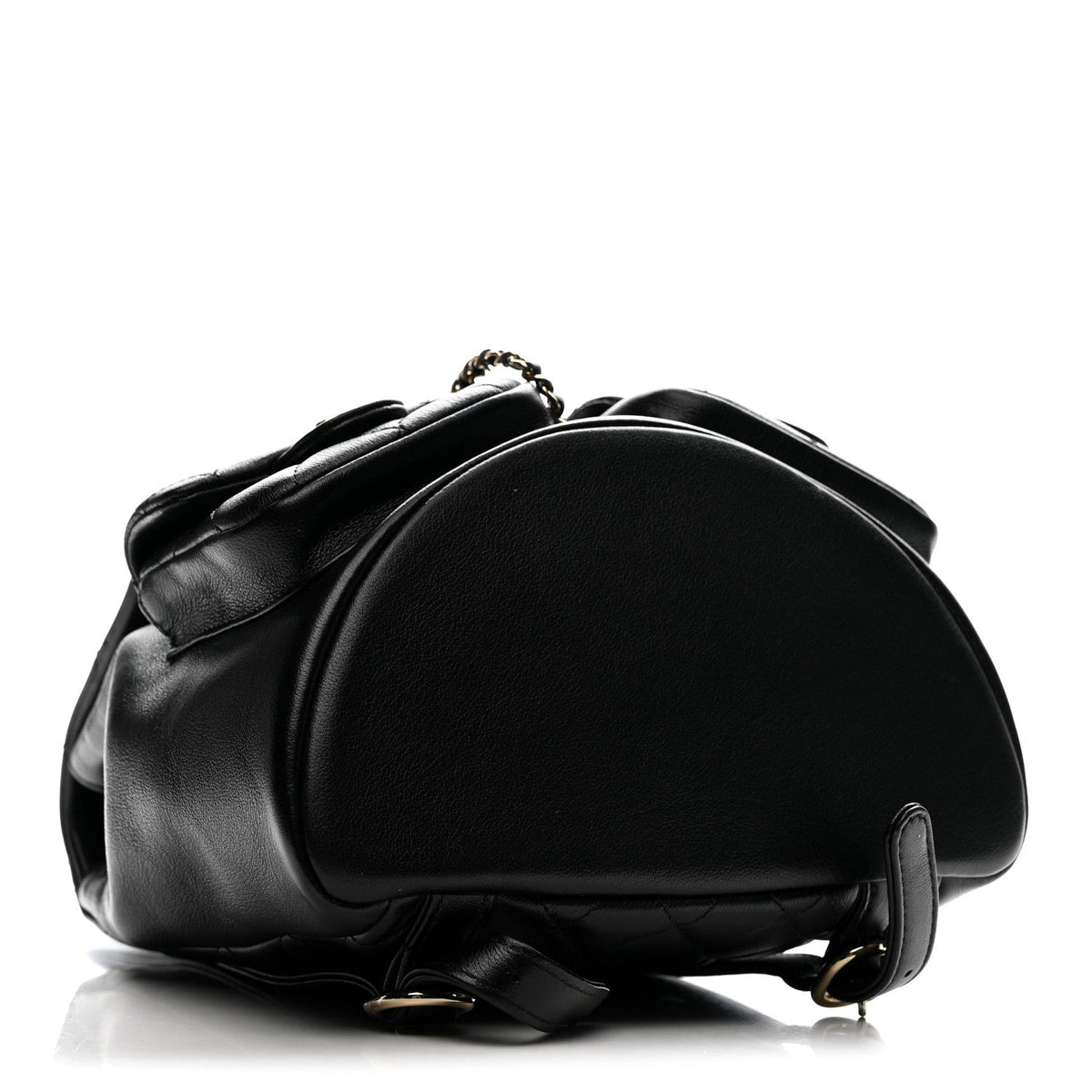Medium Quilted Caviar Backpack - Black