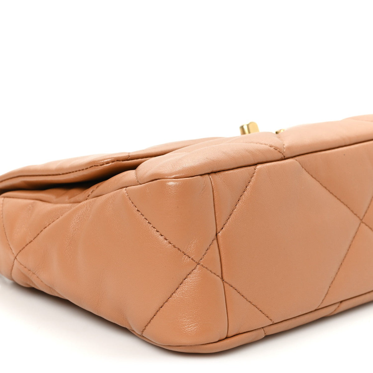 Medium Quilted Lambskin Flap Shoulder Bag - Brown