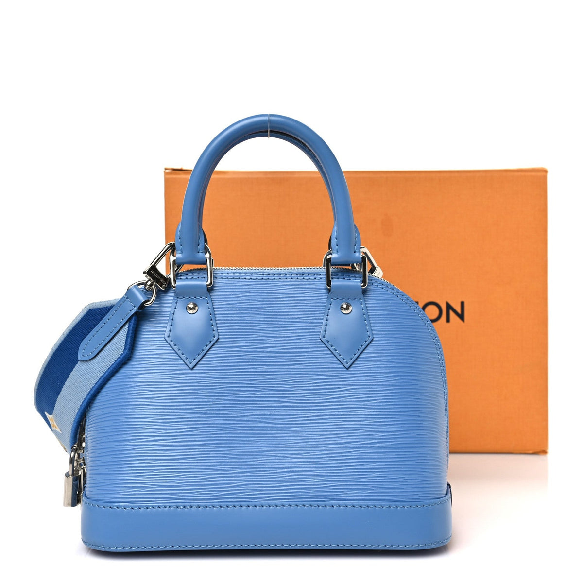 Epi Jacquard Alma Bb Bleuet Handbag