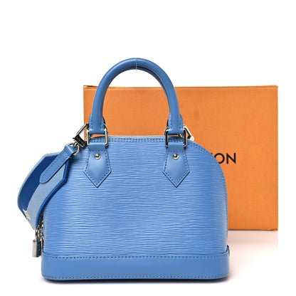 Epi Jacquard Alma Bb Bleuet Handbag