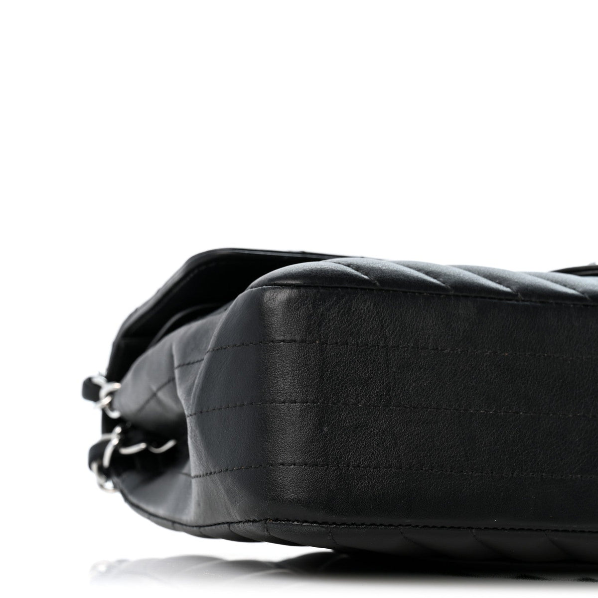 Medium Quilted Lambskin Flap Shoulder Bag - Black
