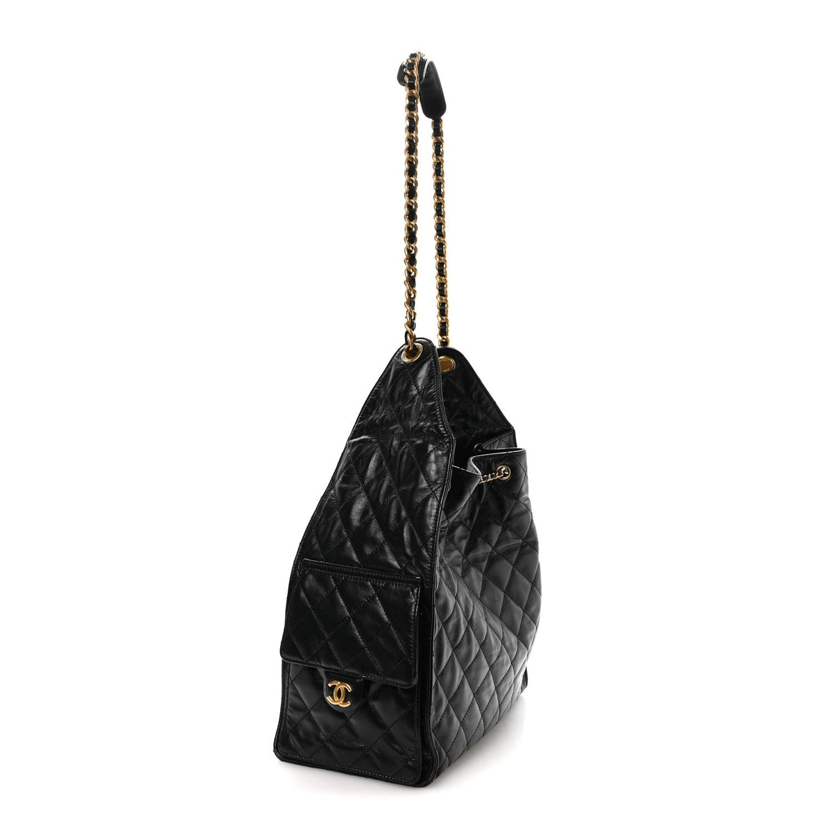Medium Quilted Calfskin Handbag - Black