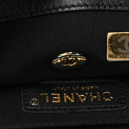 Medium Quilted Caviar Backpack - Black