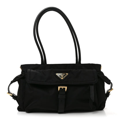 Medium Nylon Tote Bag - Black