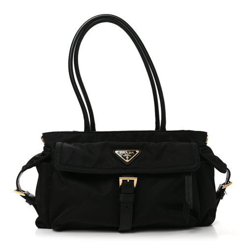 Medium Nylon Tote Bag - Black