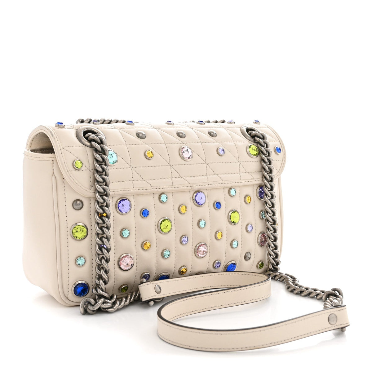 Small Calfskin Shoulder Bag - White