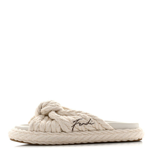 Fenditessuto Treccia Jacquard Ricamo Logo Slides Grezzo Moka