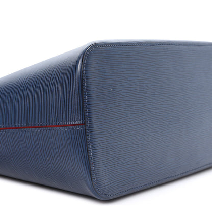 Epi Neverfull Mm Indigo Coquelicot Handbag