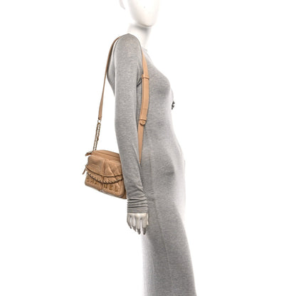 Small Quilted Calfskin Handbag - Beige