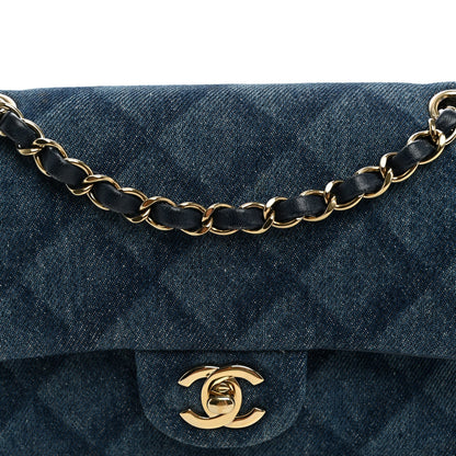 Small Quilted Flap Shoulder Bag - Light Blue