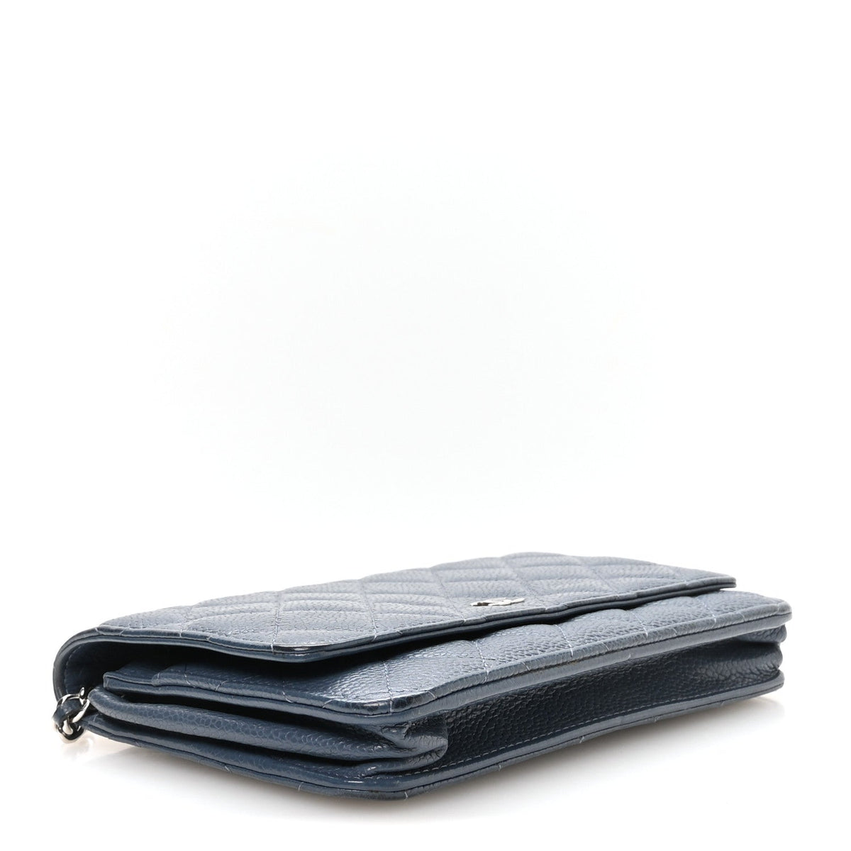 Quilted Caviar Wallet Bag - Blue