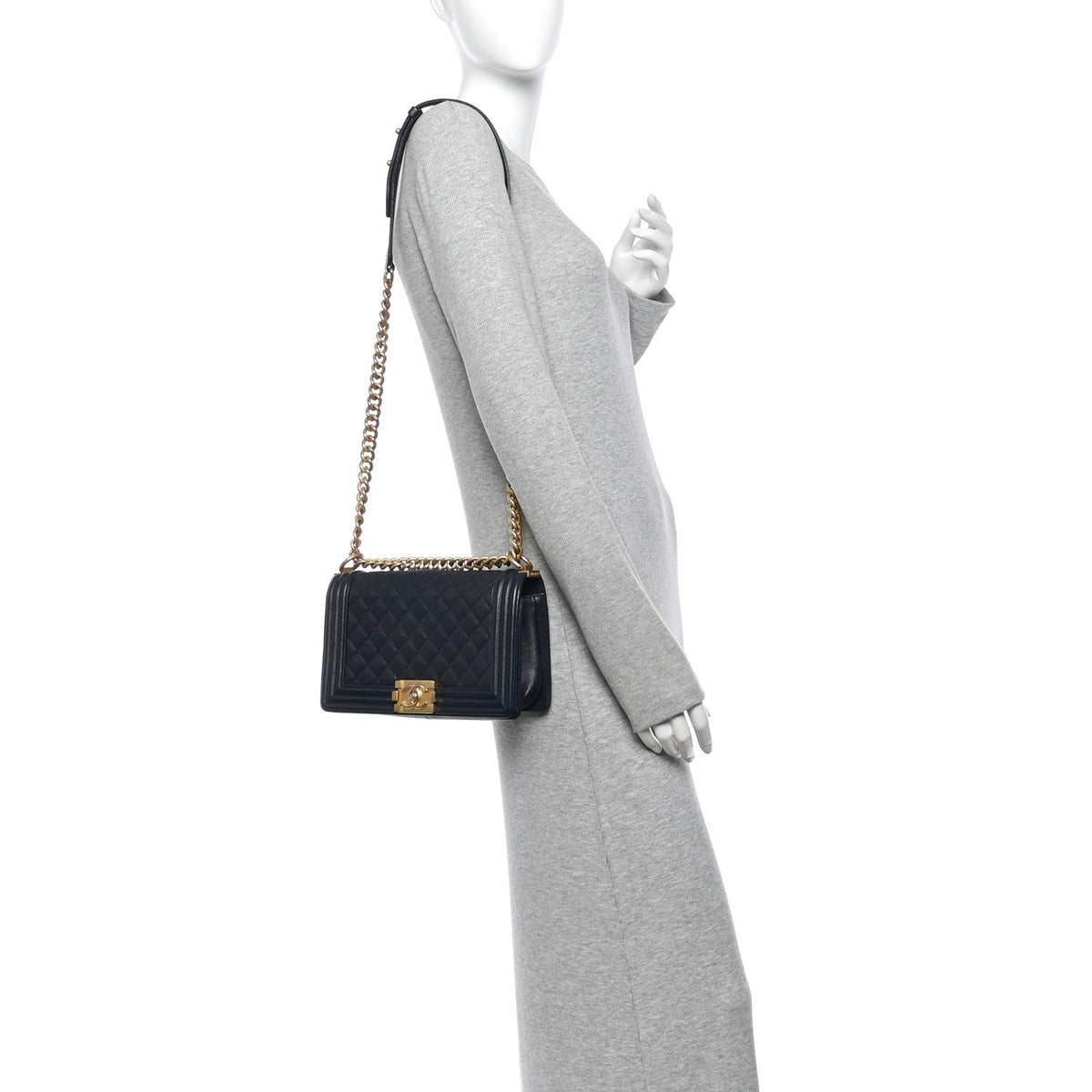 Medium Quilted Caviar Flap Shoulder Bag