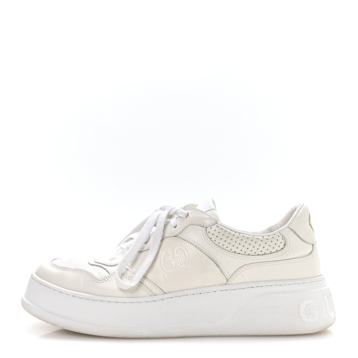 Calfskin GG Tennis Embossed Perforated Interlocking G 55Mm Sneakers 9.