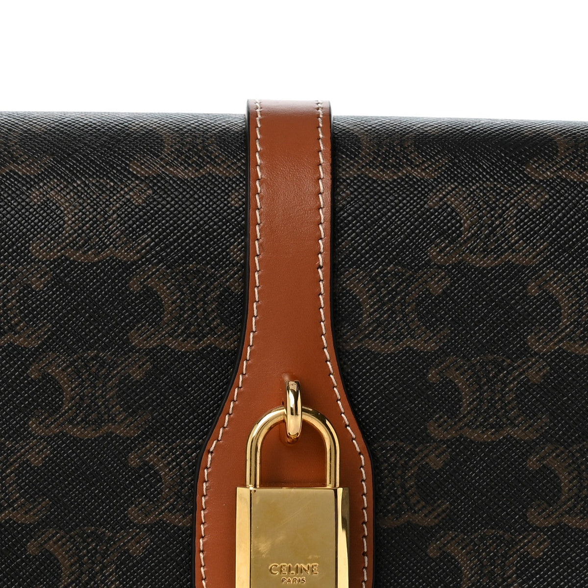 Calfskin Canvas Clutch Bag - Tan