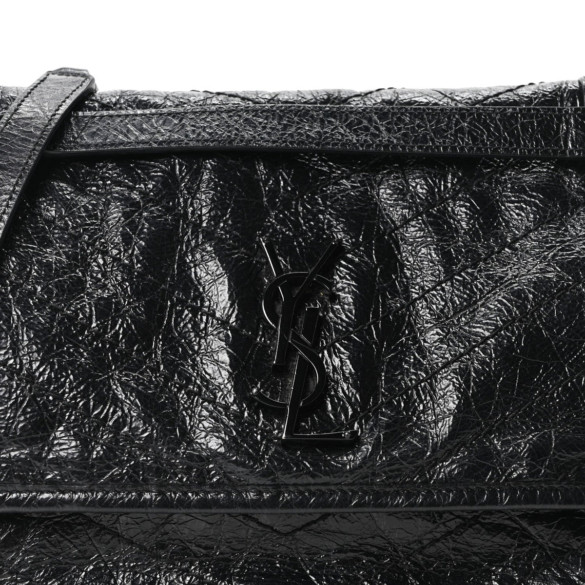 Medium Calfskin Satchel Bag - Black