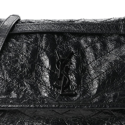 Medium Calfskin Satchel Bag - Black