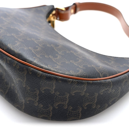 Calfskin Canvas Shoulder Bag - Tan