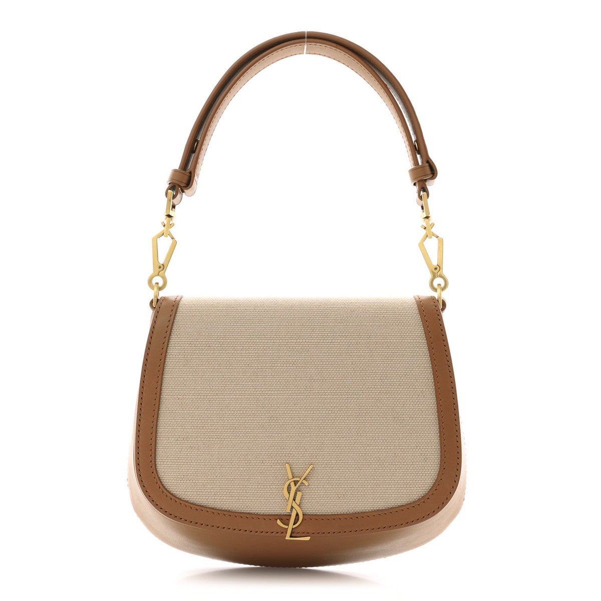 Mini Calfskin Canvas Handbag - Natural