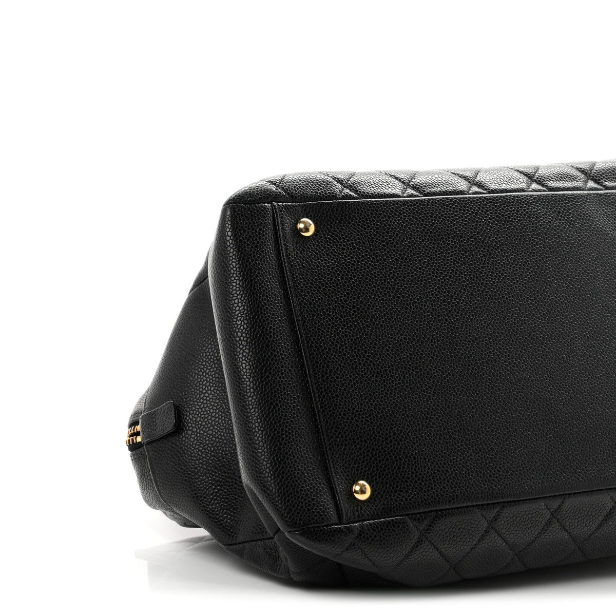 Quilted Caviar Tote Bag - Black