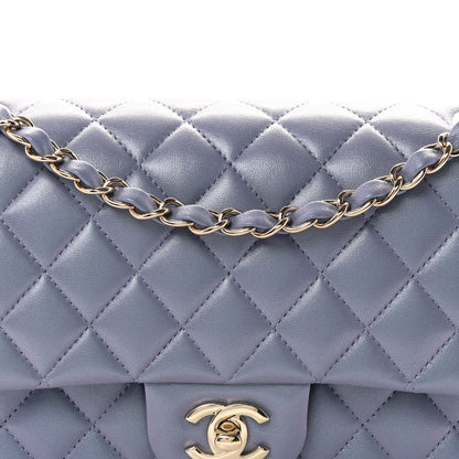 Medium Quilted Lambskin Flap Shoulder Bag - Purple