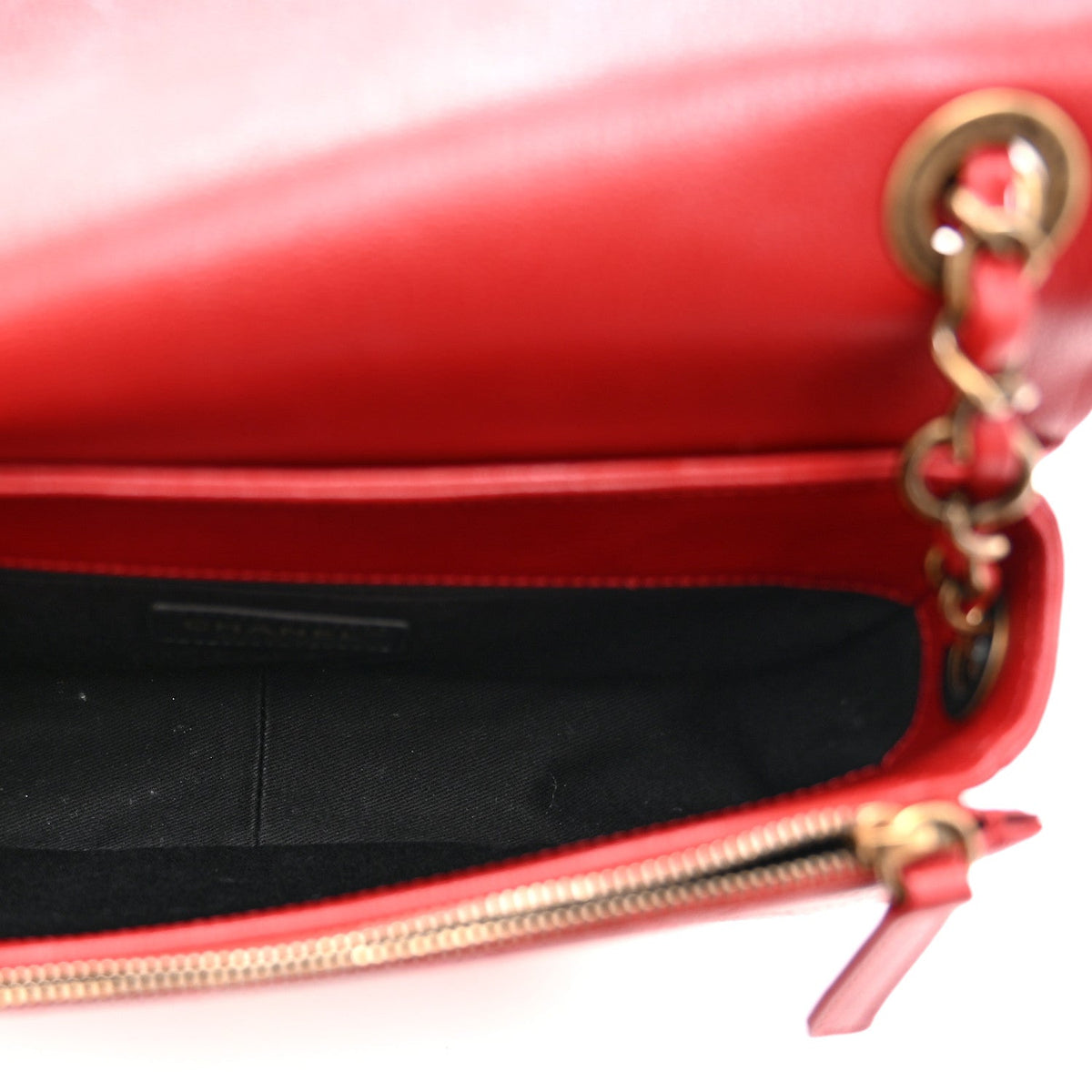 Small Quilted Goatskin Flap Shoulder Bag - Red