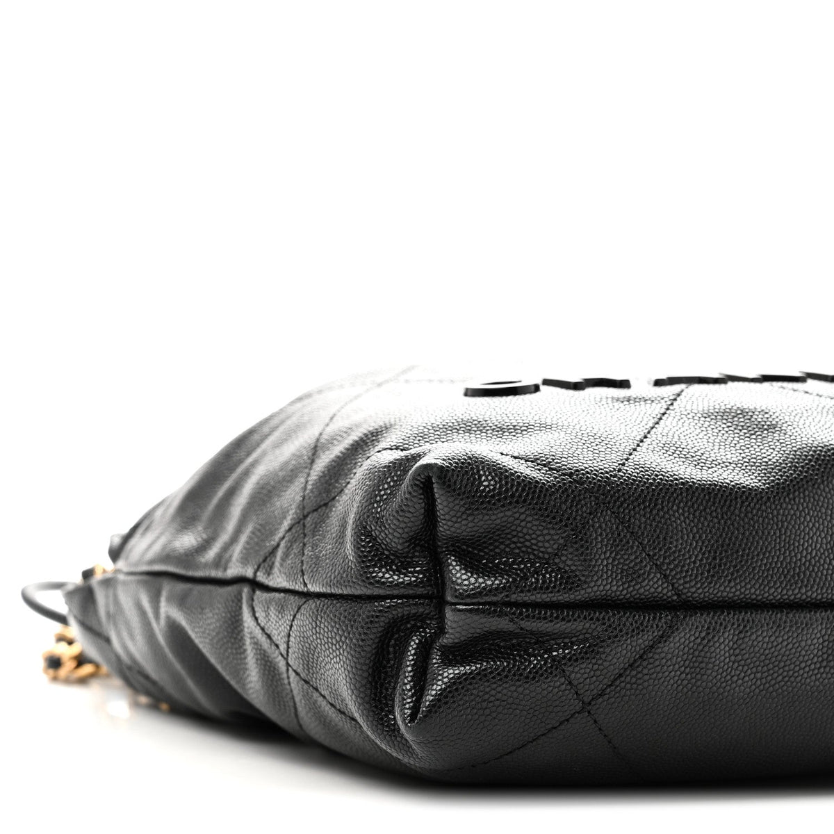 Mini Quilted Caviar Handbag - Black