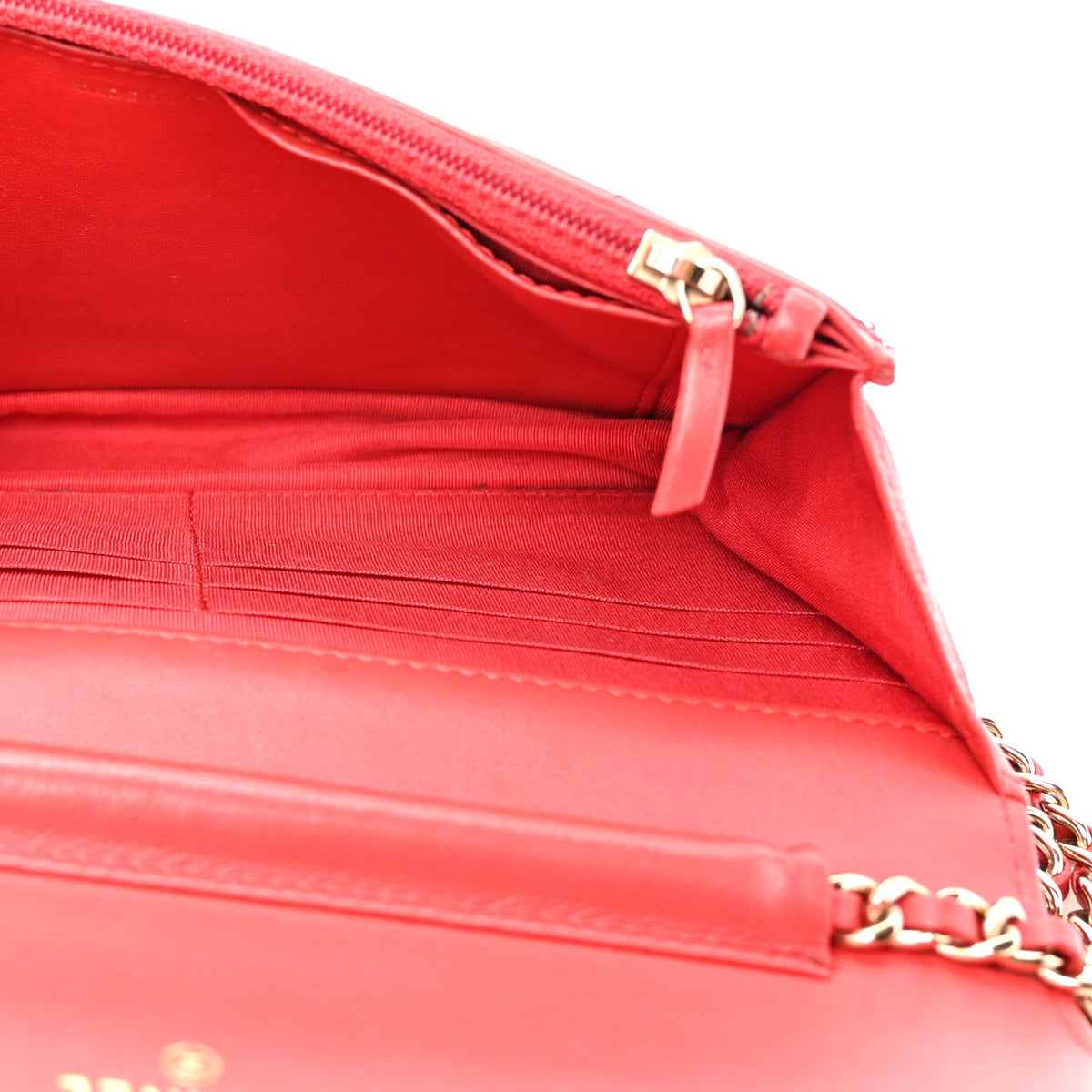 Quilted Lambskin Wallet Bag - Red