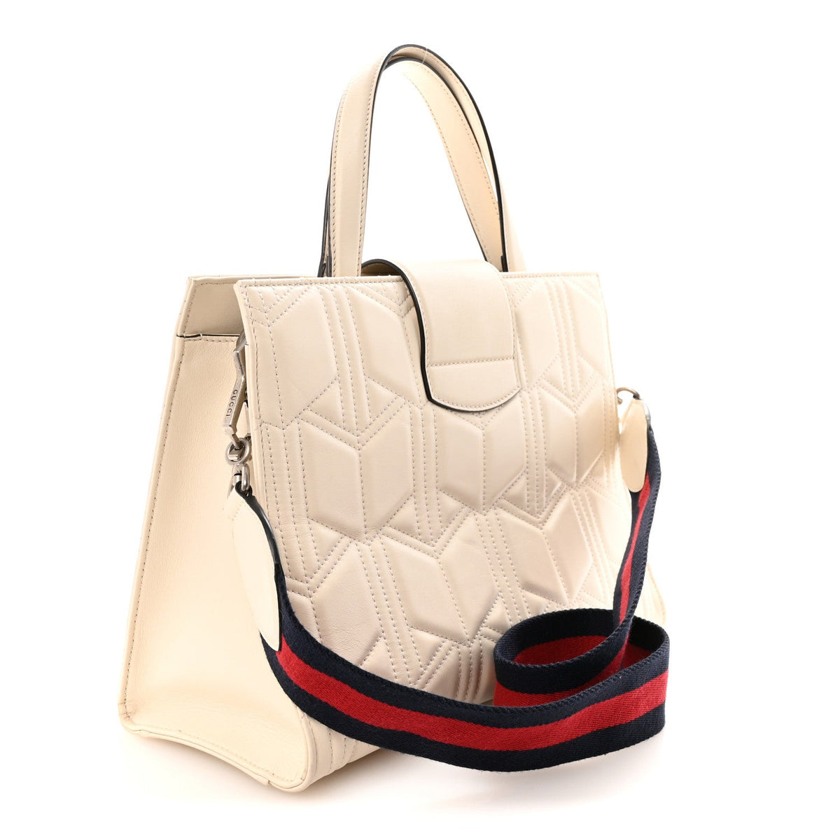 Large Quilted Tote Bag - White