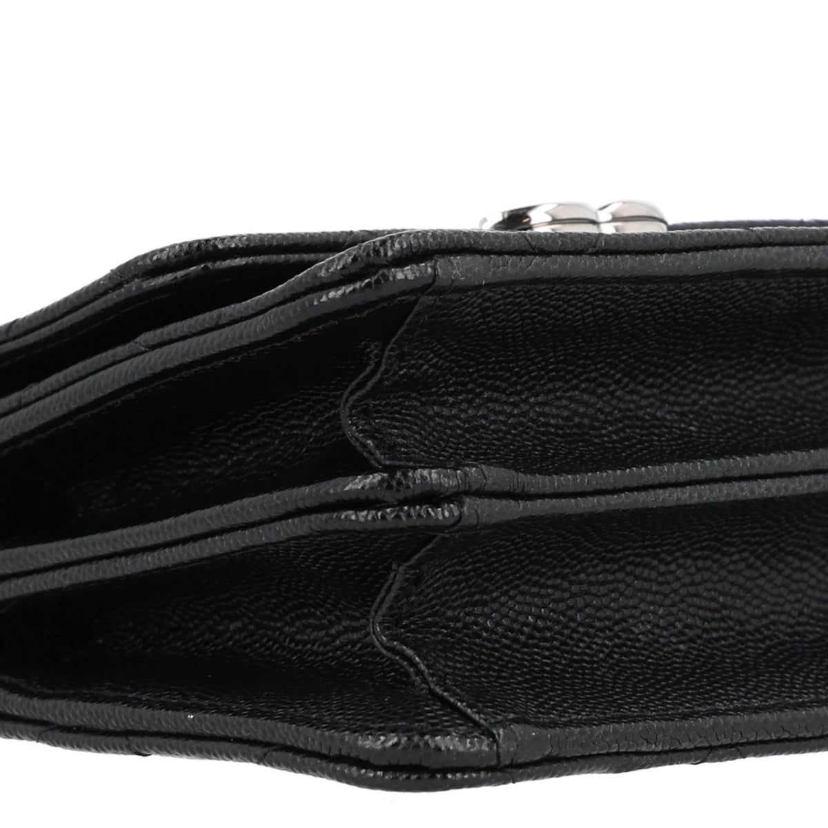 Quilted Caviar Clutch Bag - Black