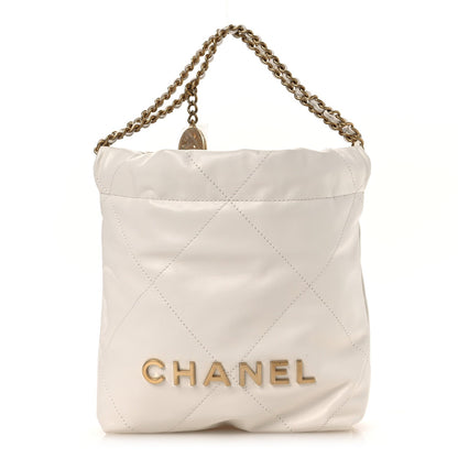 Mini Quilted Calfskin Handbag - White